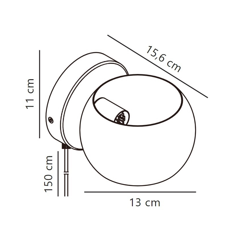 Nordlux - Regulējama sienas Starmetis BELIR 1xG9/5W/230V melna