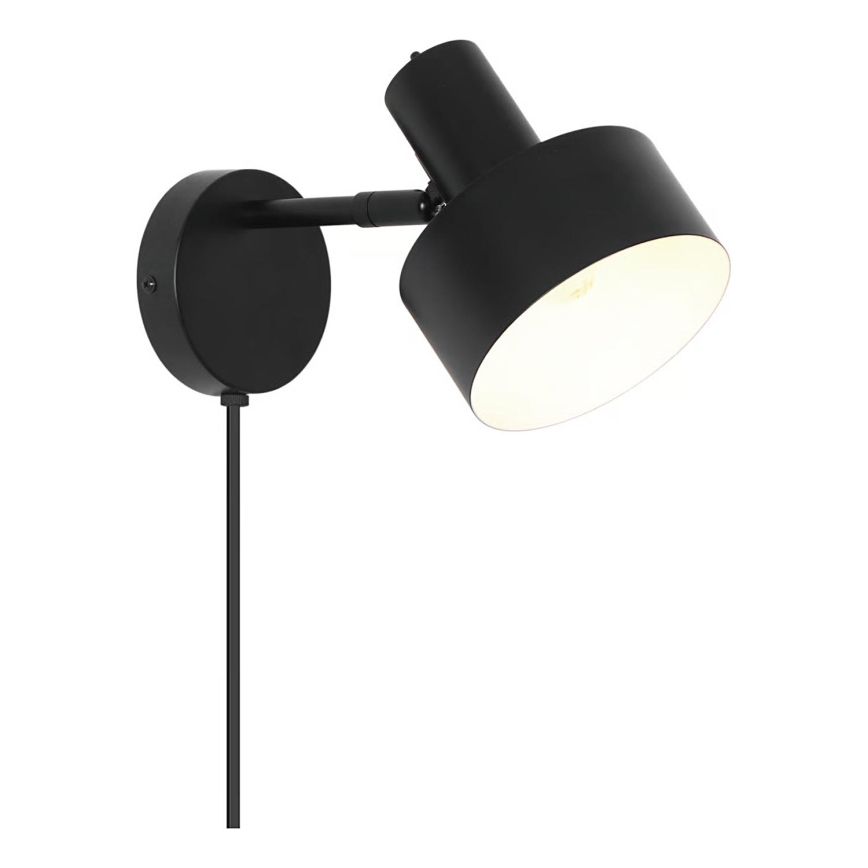 Nordlux - Sienas gaismeklis MATIS 1xE27/15W/230V melns
