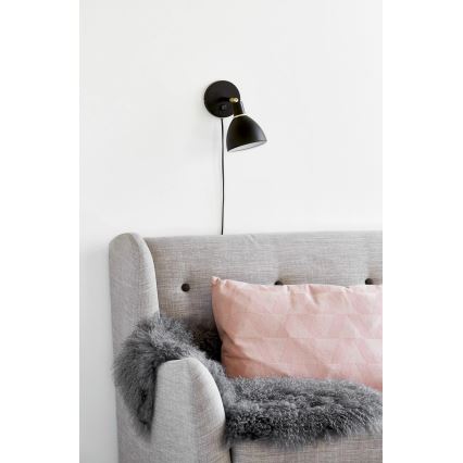 Nordlux - Sienas gaismeklis RAY 1xE14/25W/230V melns