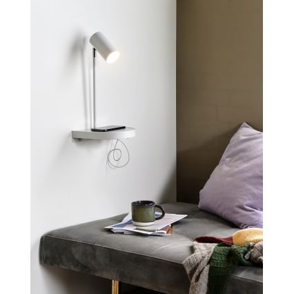 Nordlux - Sienas lampa ar plauktu CODY 1xGU10/15W/230V balta