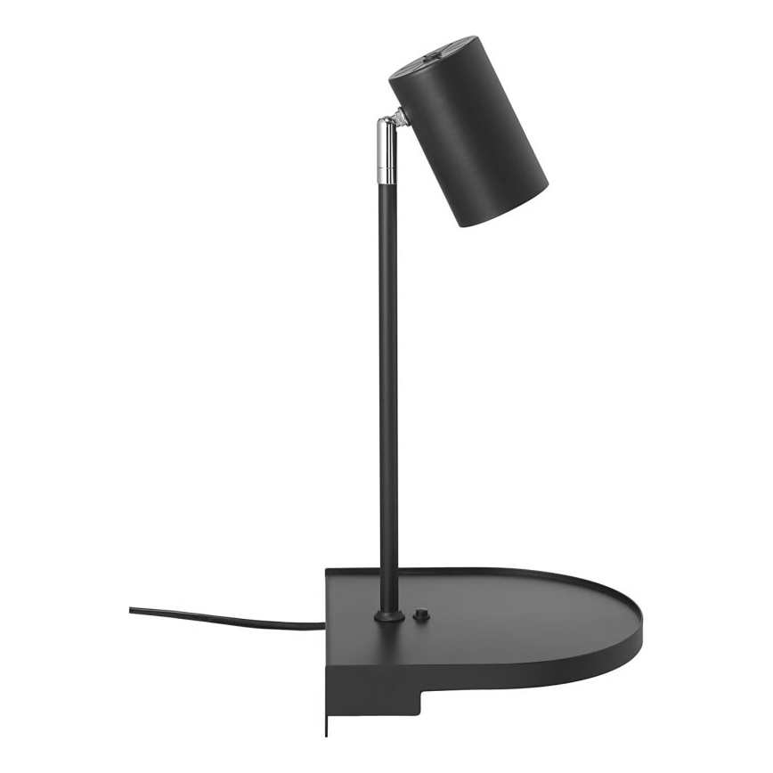 Nordlux - Sienas lampa ar plauktu CODY 1xGU10/15W/230V melna