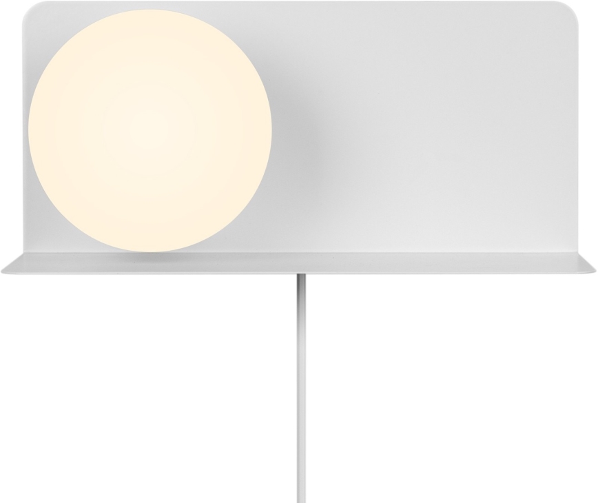 Nordlux - Sienas lampa ar plauktu LILIBETH 1xE14/25W/230V balta