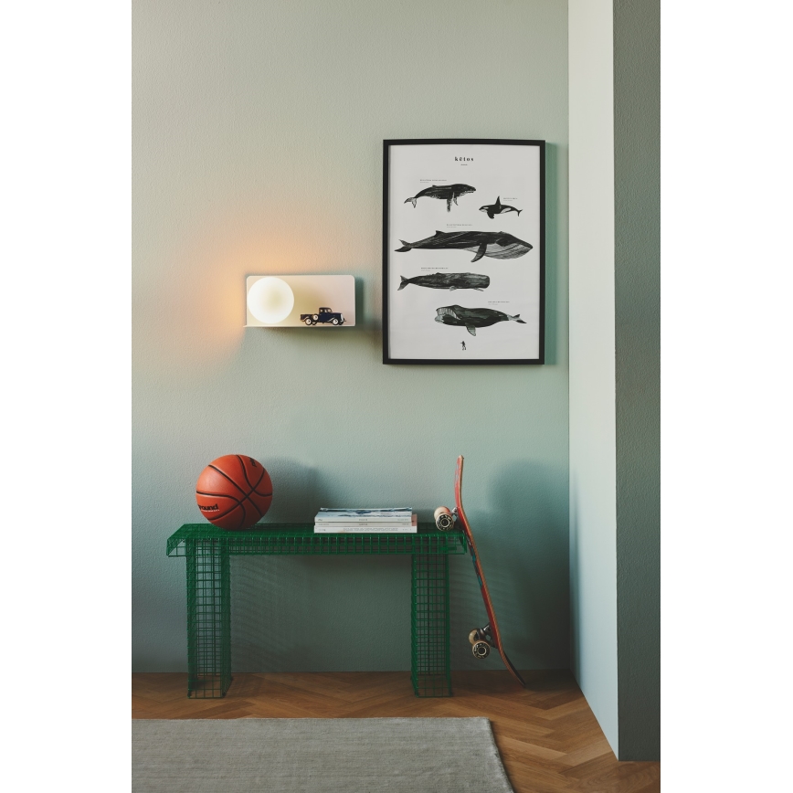 Nordlux - Sienas lampa ar plauktu LILIBETH 1xE14/25W/230V balta