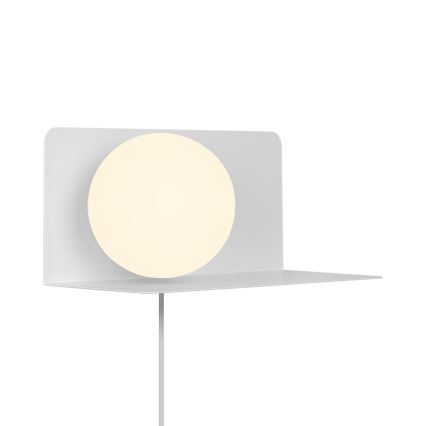 Nordlux - Sienas lampa ar plauktu LILIBETH 1xE14/25W/230V balta