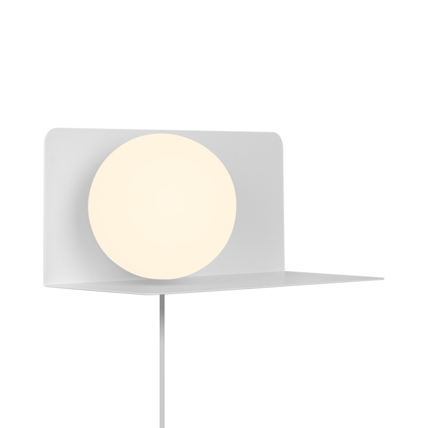 Nordlux - Sienas lampa ar plauktu LILIBETH 1xE14/25W/230V balta