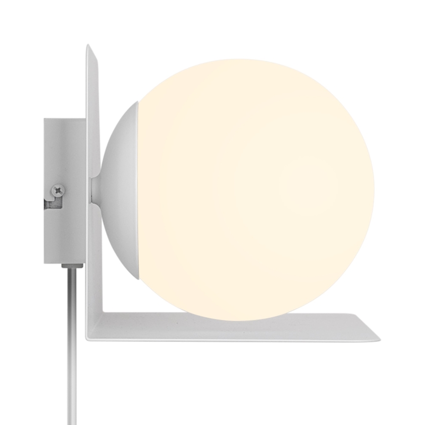 Nordlux - Sienas lampa ar plauktu LILIBETH 1xE14/25W/230V balta