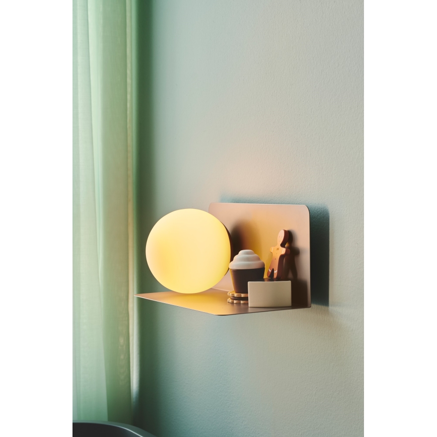 Nordlux - Sienas lampa ar plauktu LILIBETH 1xE14/25W/230V brūna