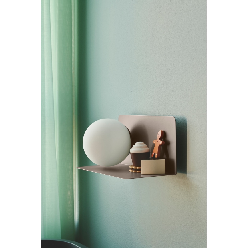 Nordlux - Sienas lampa ar plauktu LILIBETH 1xE14/25W/230V brūna