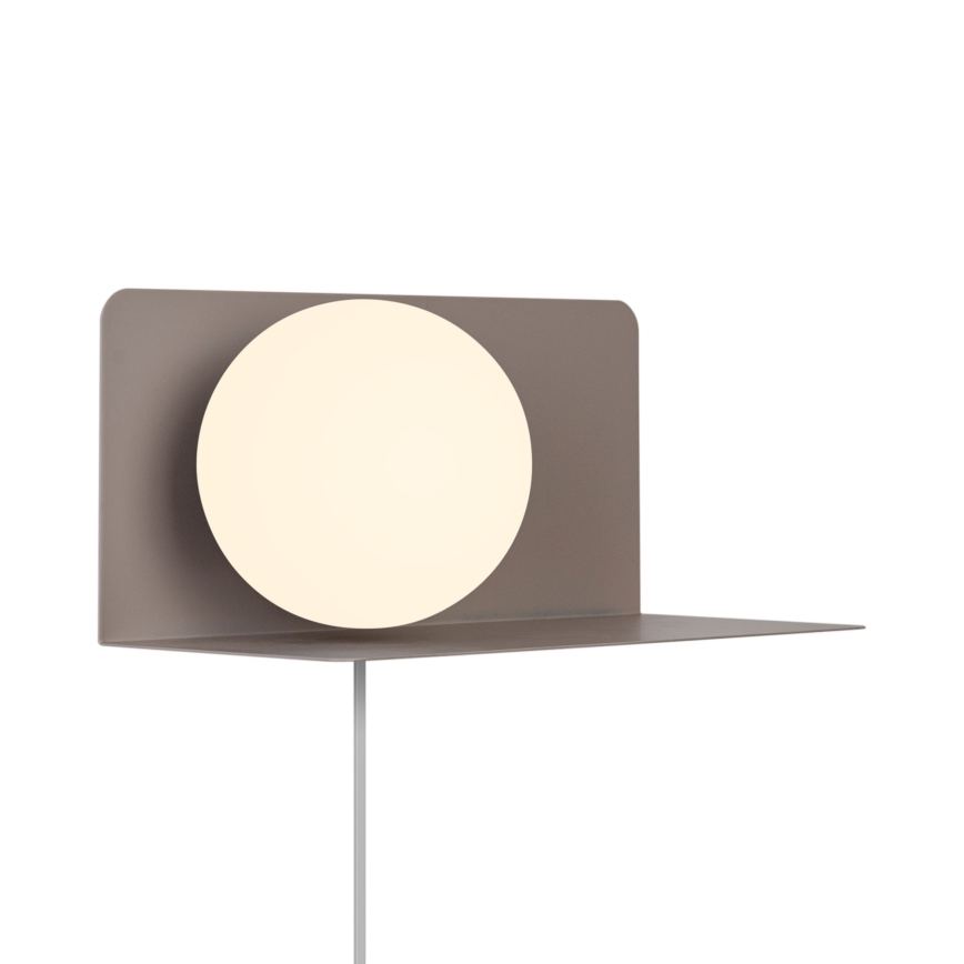 Nordlux - Sienas lampa ar plauktu LILIBETH 1xE14/25W/230V brūna