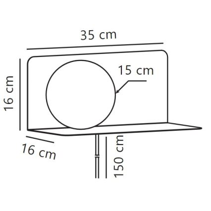 Nordlux - Sienas lampa ar plauktu LILIBETH 1xE14/25W/230V brūna
