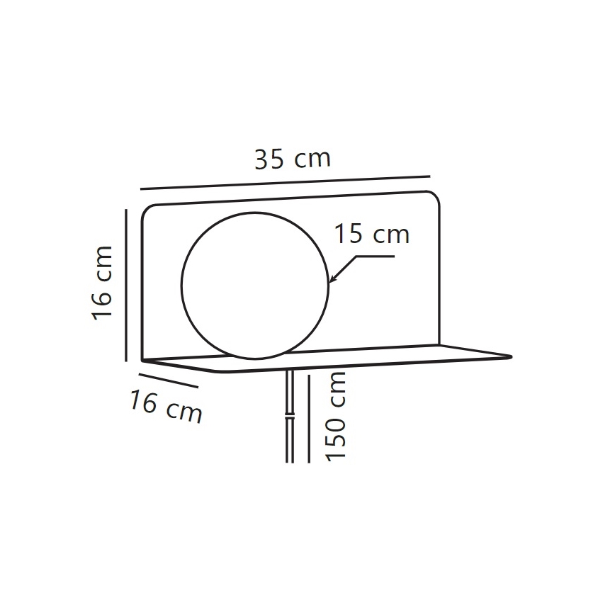 Nordlux - Sienas lampa ar plauktu LILIBETH 1xE14/25W/230V brūna