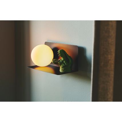 Nordlux - Sienas lampa ar plauktu LILIBETH 1xE14/25W/230V melna