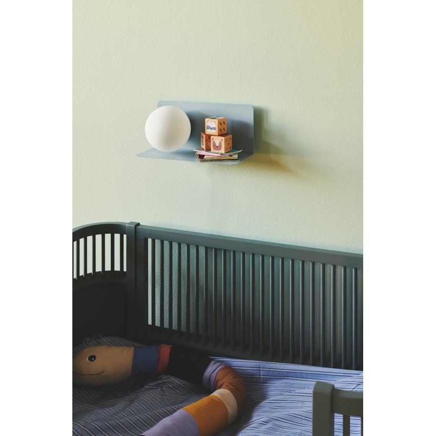 Nordlux - Sienas lampa ar plauktu LILIBETH 1xE14/25W/230V zila