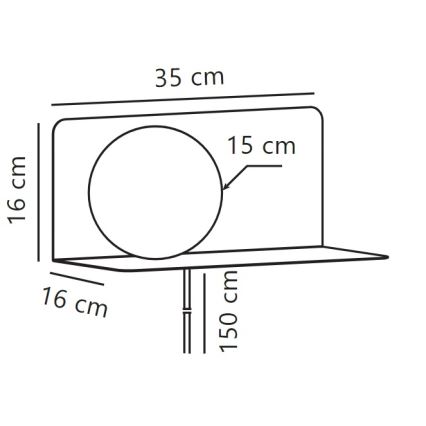 Nordlux - Sienas lampa ar plauktu LILIBETH 1xE14/25W/230V zila