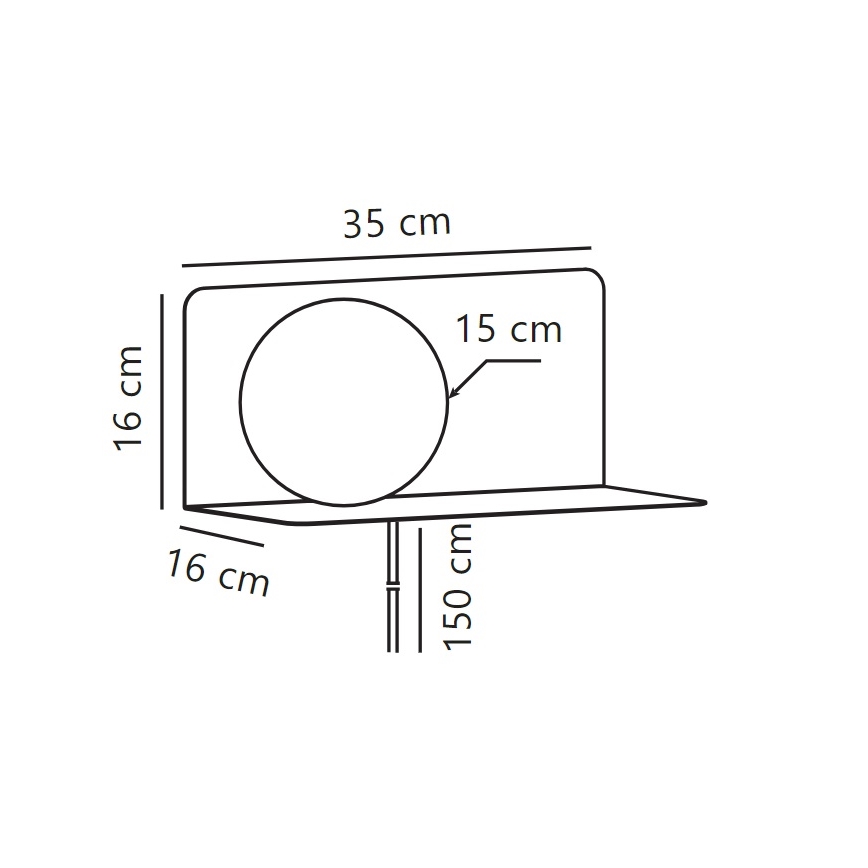 Nordlux - Sienas lampa ar plauktu LILIBETH 1xE14/25W/230V zila