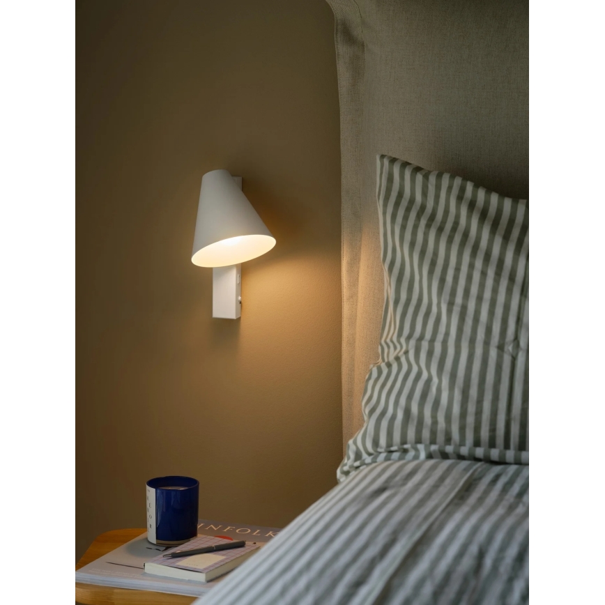 Nordlux - Sienas lampa ar USB WILMER 1xE14/40W/230V balta