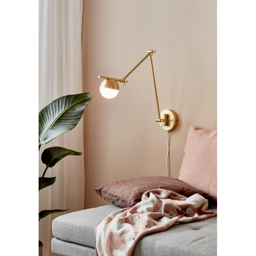Nordlux - Sienas lampa CONTINA 1xG9/5W/230V misiņš
