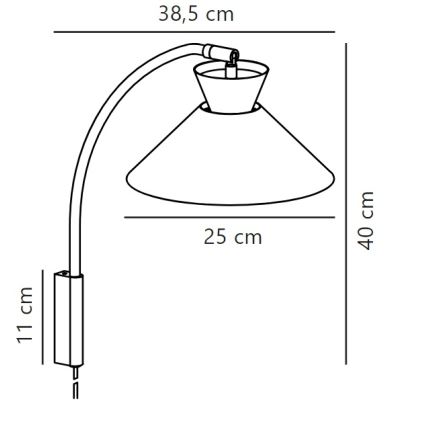 Nordlux - Sienas lampa DIAL 1xE27/40W/230V pelēka