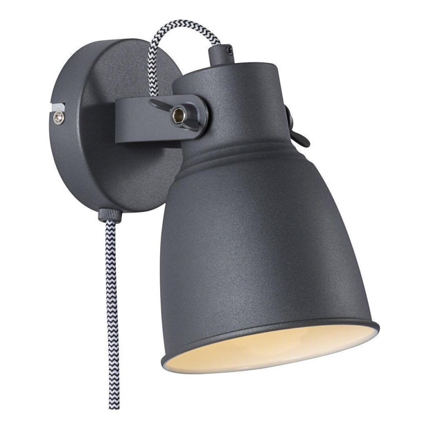 Nordlux - Sienas starmetis ADRIAN 1xE27/25W/230V antracīta