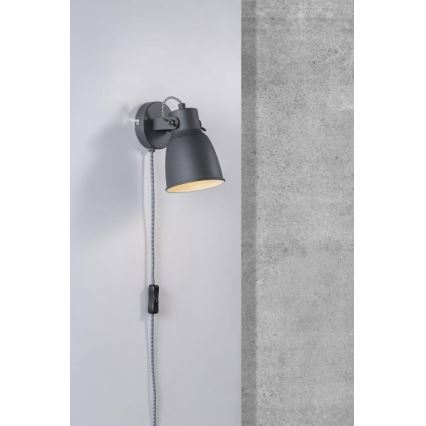 Nordlux - Sienas starmetis ADRIAN 1xE27/25W/230V antracīta