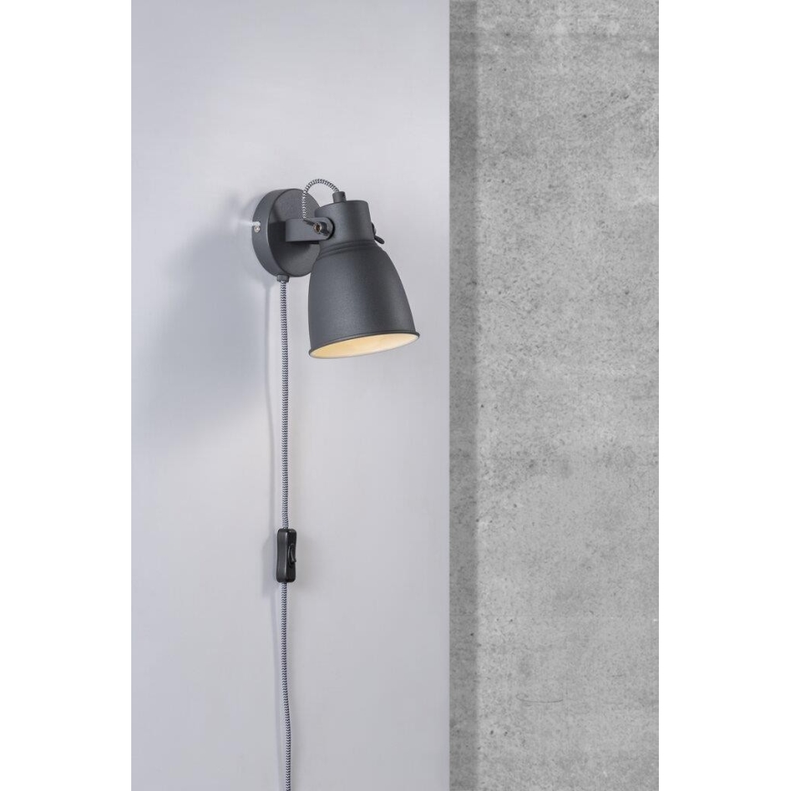 Nordlux - Sienas starmetis ADRIAN 1xE27/25W/230V antracīta