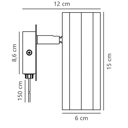 Nordlux - Sienas starmetis ALANIS 1xGU10/15W/230V melna