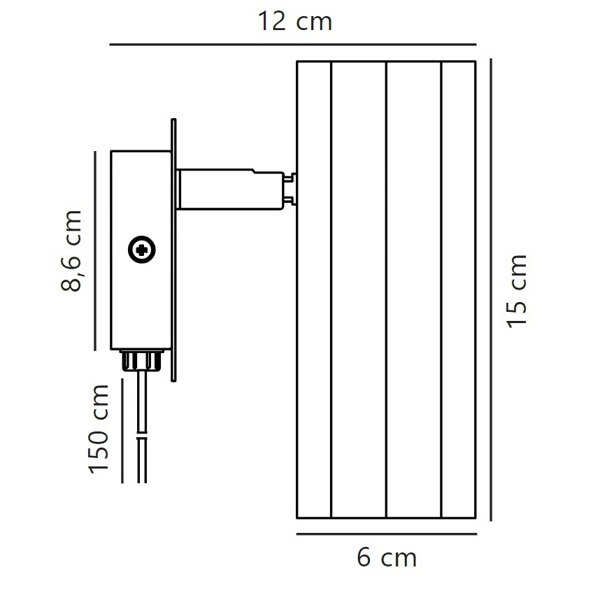 Nordlux - Sienas starmetis ALANIS 1xGU10/15W/230V melna