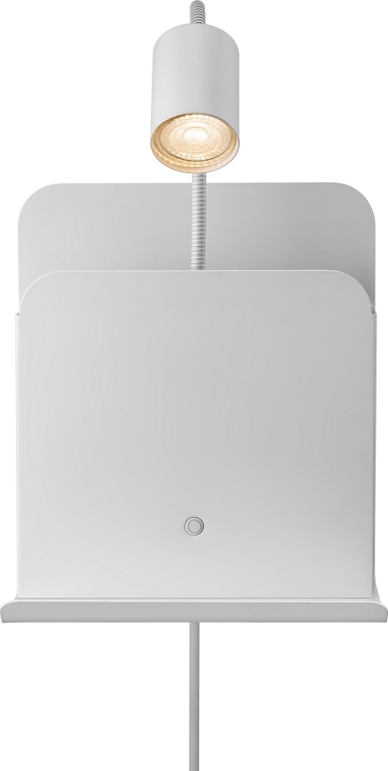 Nordlux - Sienas starmetis ar plauktu un USB ROOMI 1xGU10/8W/230V balta