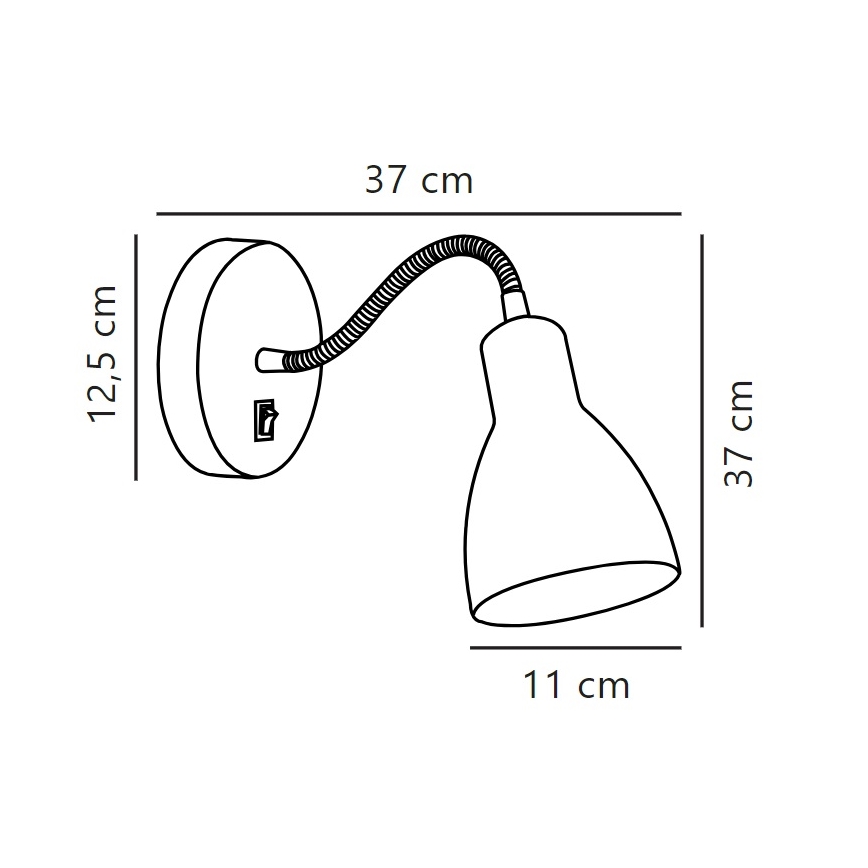 Nordlux - Pielāgojams sienas starmetis CYCLONE 1xE14/15W/230V melna