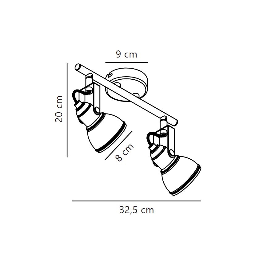 Nordlux - Starmetis ASLAK 2xGU10/35W/230V melna
