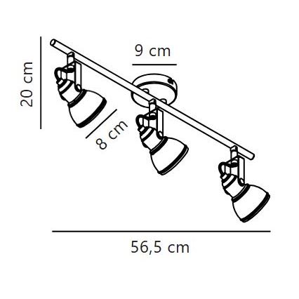 Nordlux - Starmetis ASLAK 3xGU10/35W/230V
