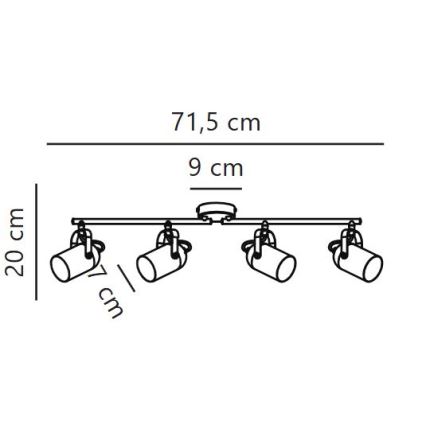 Nordlux - Starmetis LOTUS 4xE14/40W/230V