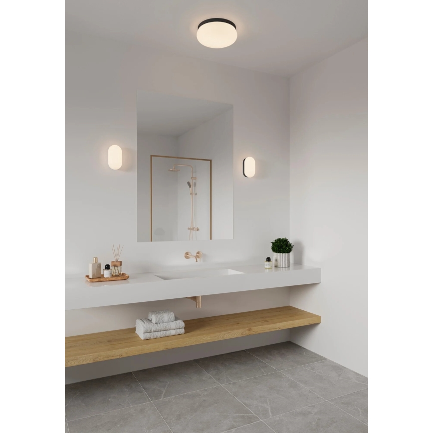 Nordlux - Vannas istabas griestu lampa FOAM 2xE27/55W/230V IP44 melna