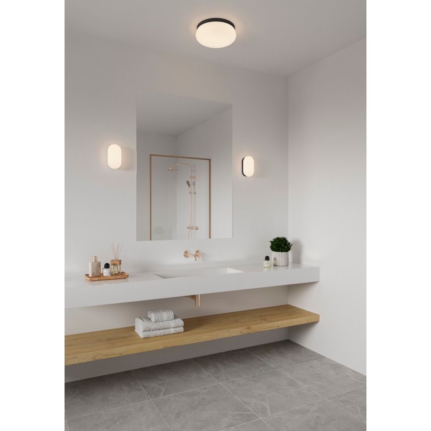Nordlux - Vannas istabas sienas lampa FOAM 1xE27/55W/230V IP44 melna