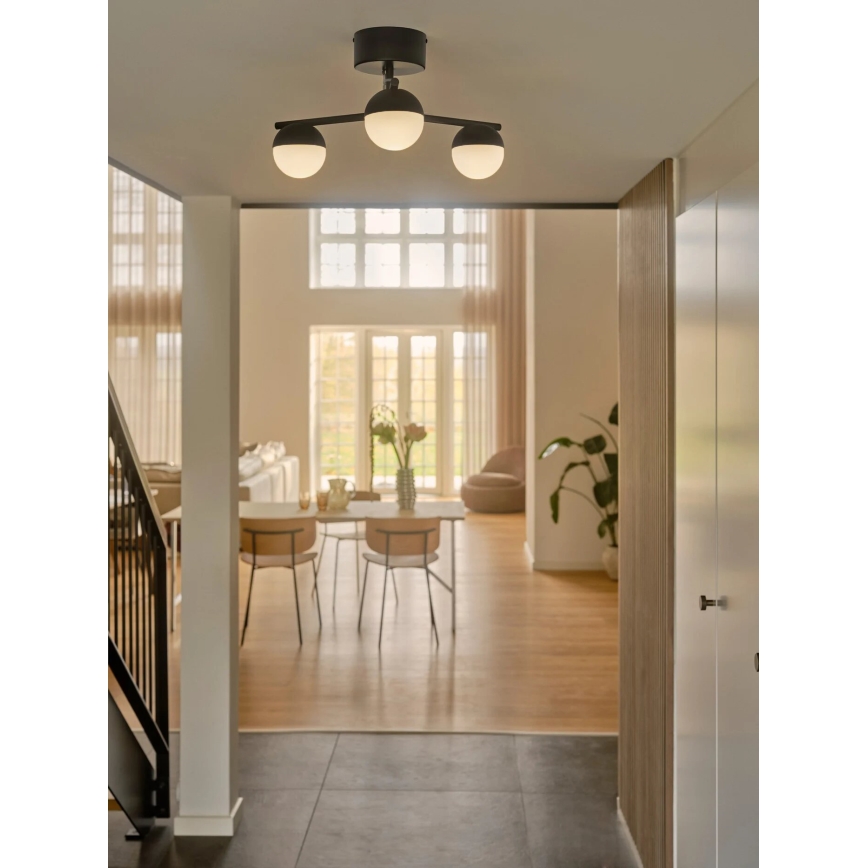 Nordlux - Virsapmetuma lustra CONTINA 3xG9/5W/230V melna