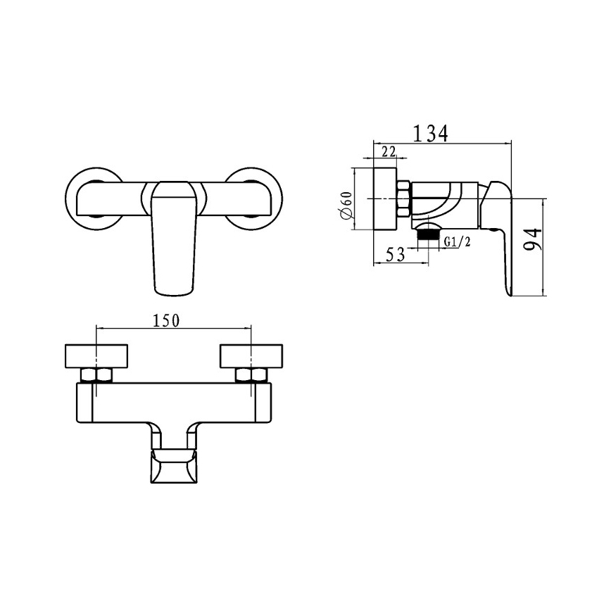 Novaservis - Dušas jaucējkrāns NOBLESS TINA spīdīgs hroms