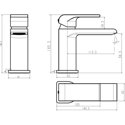 Novaservis - Izlietnes jaucējkrāns NOBLESS SHARP spīdīgs hroms