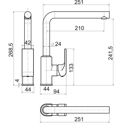 Novaservis - izlietnes jaucējkrāns NOBLESS SHARP spīdīgs hroms