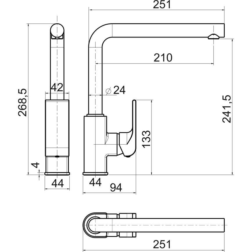 Novaservis - izlietnes jaucējkrāns NOBLESS SHARP spīdīgs hroms