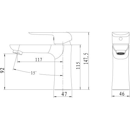 Novaservis - izlietnes jaucējkrāns NOBLESS TINA melns