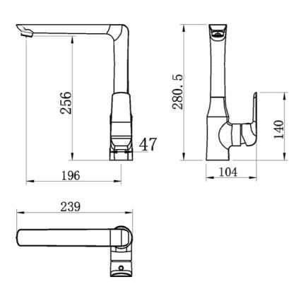 Novaservis - izlietnes jaucējkrāns NOBLESS TINA melns