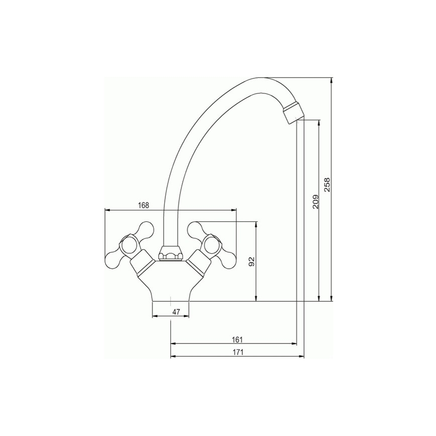 Novaservis - Izlietnes jaucējkrāns TITANIA RETRO spīdīgs hroms
