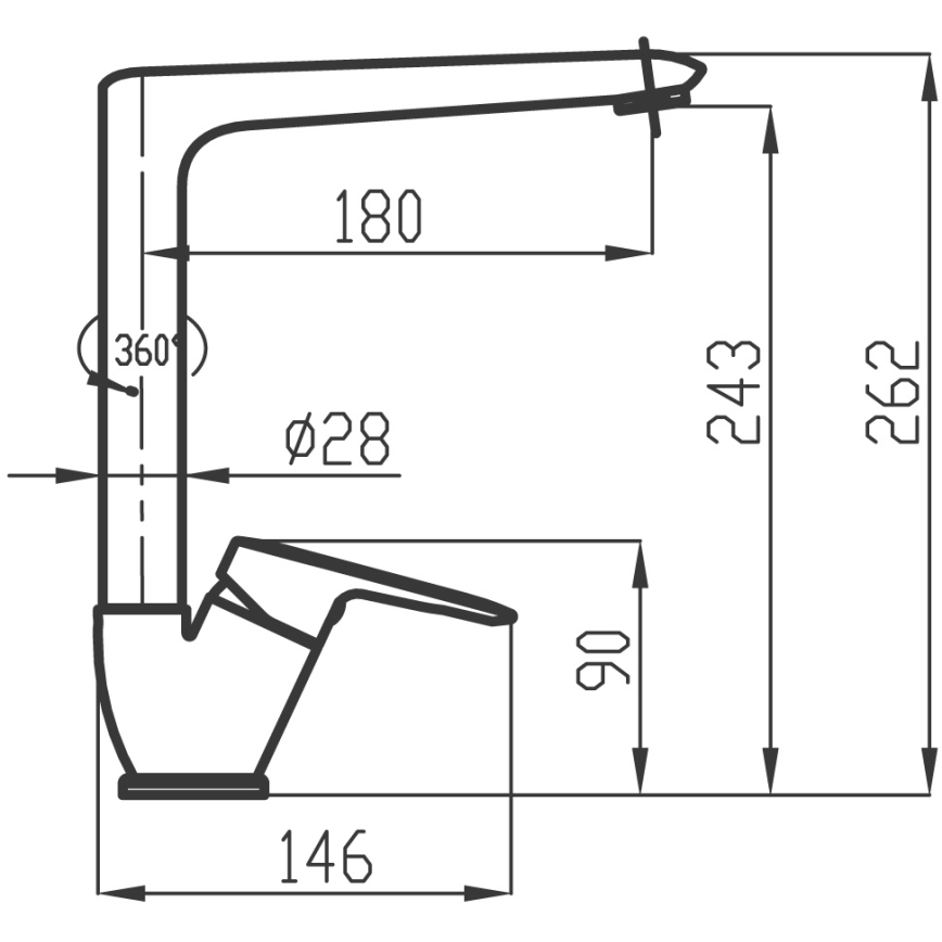 Novaservis - Izlietnes krāns METALIA 26,2 cm spīdīgi hromēts