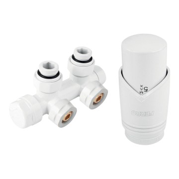 Novaservis - stūra komplekts radiatoriem ar centrālo pieslēgumu, balts