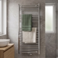Novaservis - Vannas istabas kāpņu tipa dvieļu radiators 423W/230V 120x60 cm spīdīgs hroms taisns