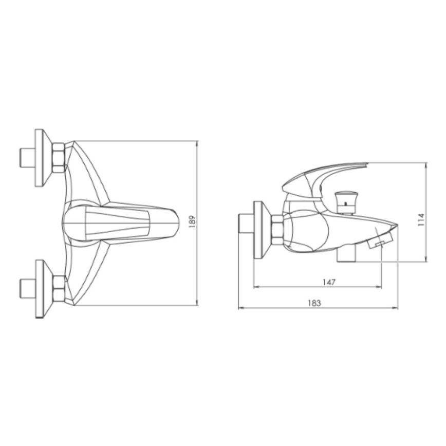 Novaservis - Vannas jaucējkrāns METALIA spīdīgs hroms