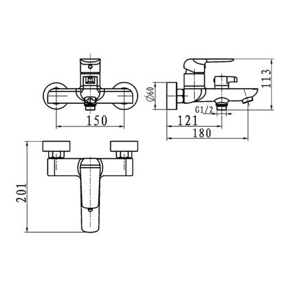 Novaservis - Vannas jaucējkrāns NOBLESS TINA balts