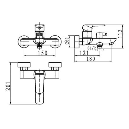 Novaservis - Vannas jaucējkrāns NOBLESS TINA spīdīgs hroms