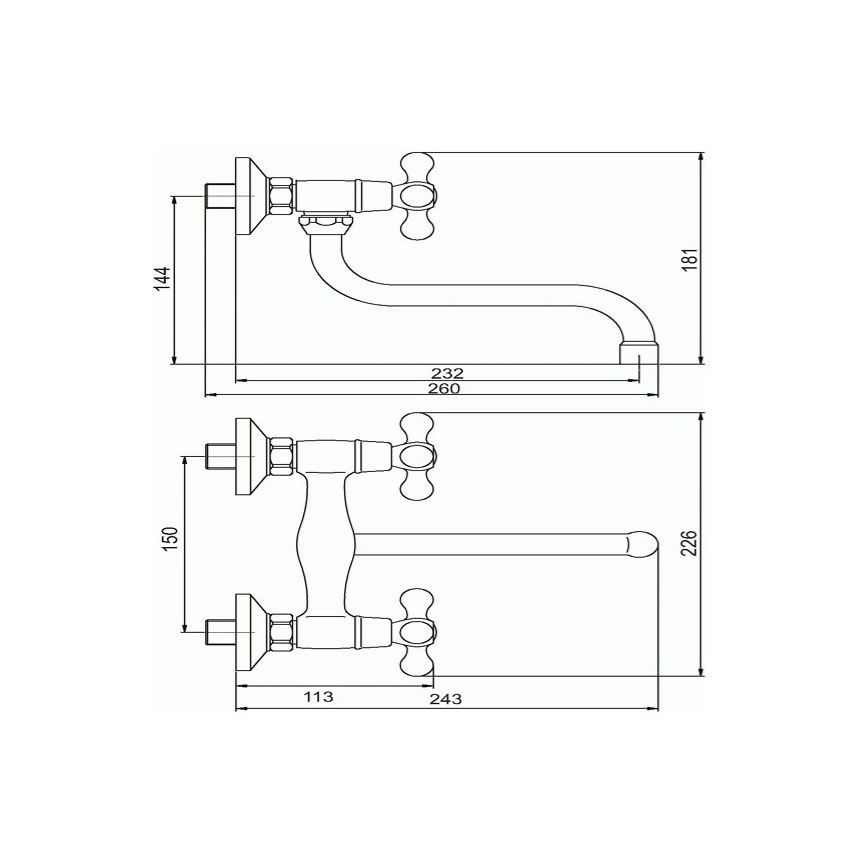 Novaservis - Virtuves/izlietnes jaucējkrāns TITANIA RETRO spīdīgs hroms