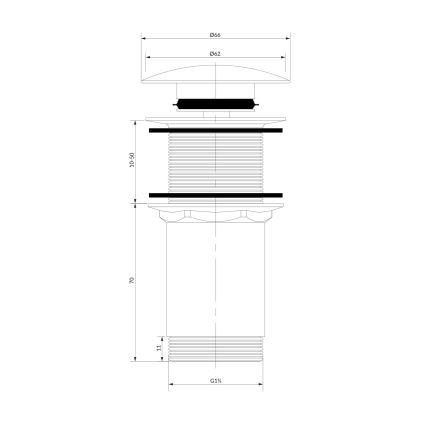 OMNIRES A716CR - Izlietnes noteka CLICK-CLACK d. 6,6 cm spīdīgi hromēts